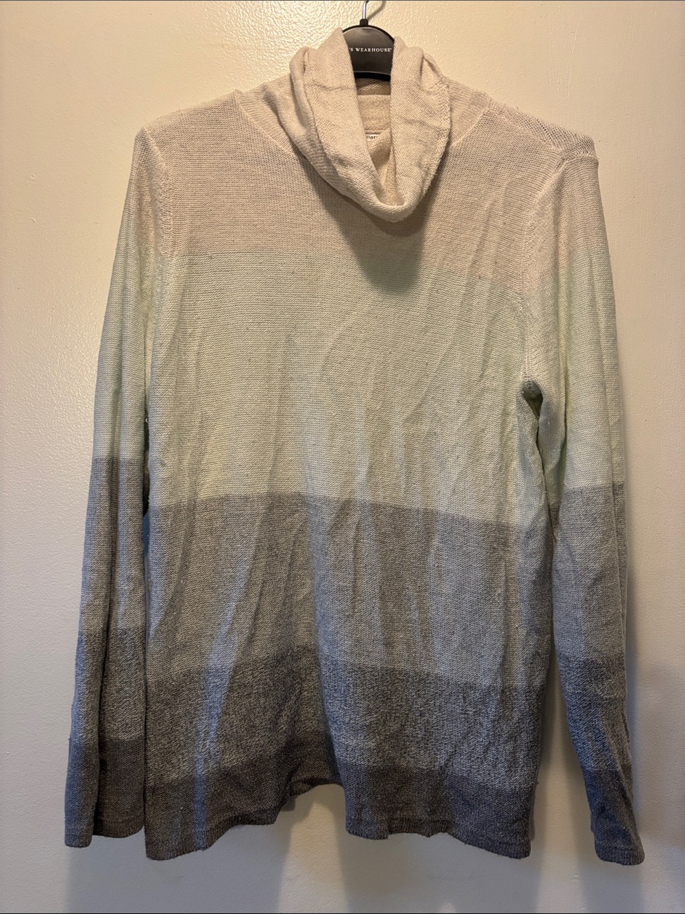 croft & barrow Women's Ombre Cowl Neck Sweater in Cream and Gray